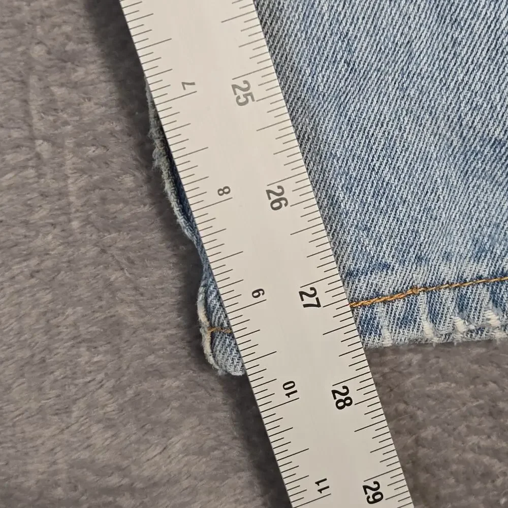 Levi’s 501 Jeans Mens 34x29 Light Wash Distressed Button Fly Straight Leg